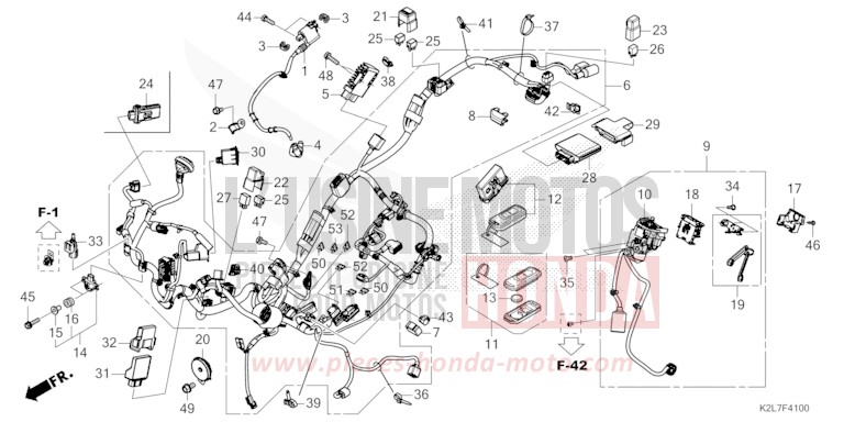 WIRE HARNESS/FOB KEY for ADV 350 MAT CARNELIAN RED METALLIC (R384) from 2022